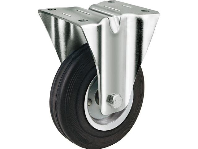 European style industrial iron core black rubber wheels