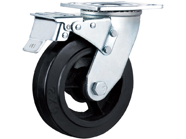 American heavy-duty iron core black rubber wheels