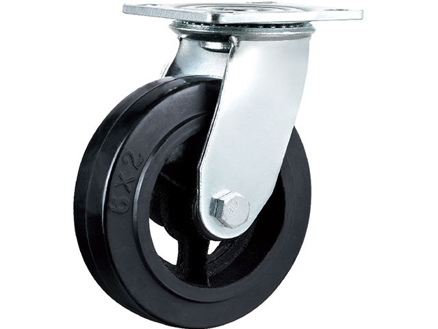 American heavy-duty iron core black rubber wheels