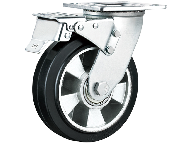 American heavy-duty aluminum core elastic rubber wheel
