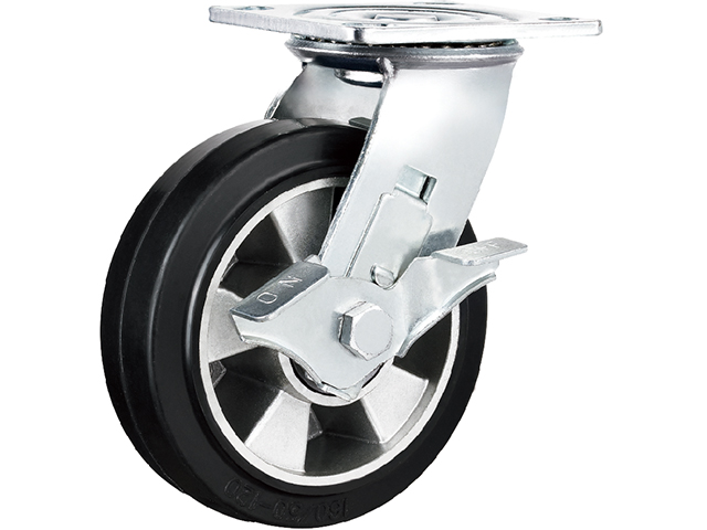 American heavy-duty aluminum core elastic rubber wheel