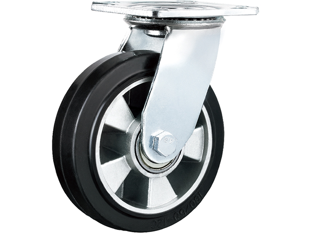 American heavy-duty aluminum core elastic rubber wheel