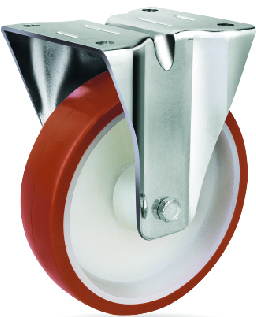 European style medium and heavy duty stainless steel plastic core polyurethane wheels