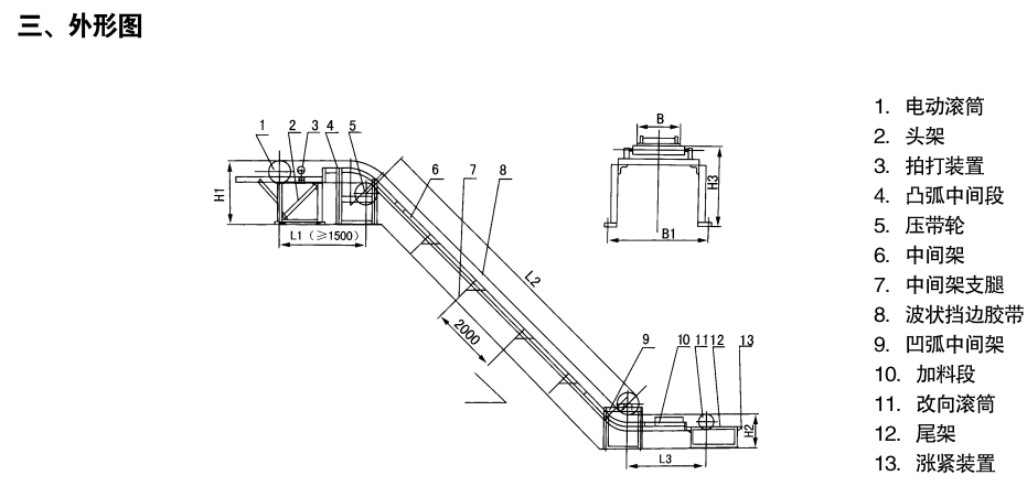 DJ型大傾角擋邊帶式輸送機