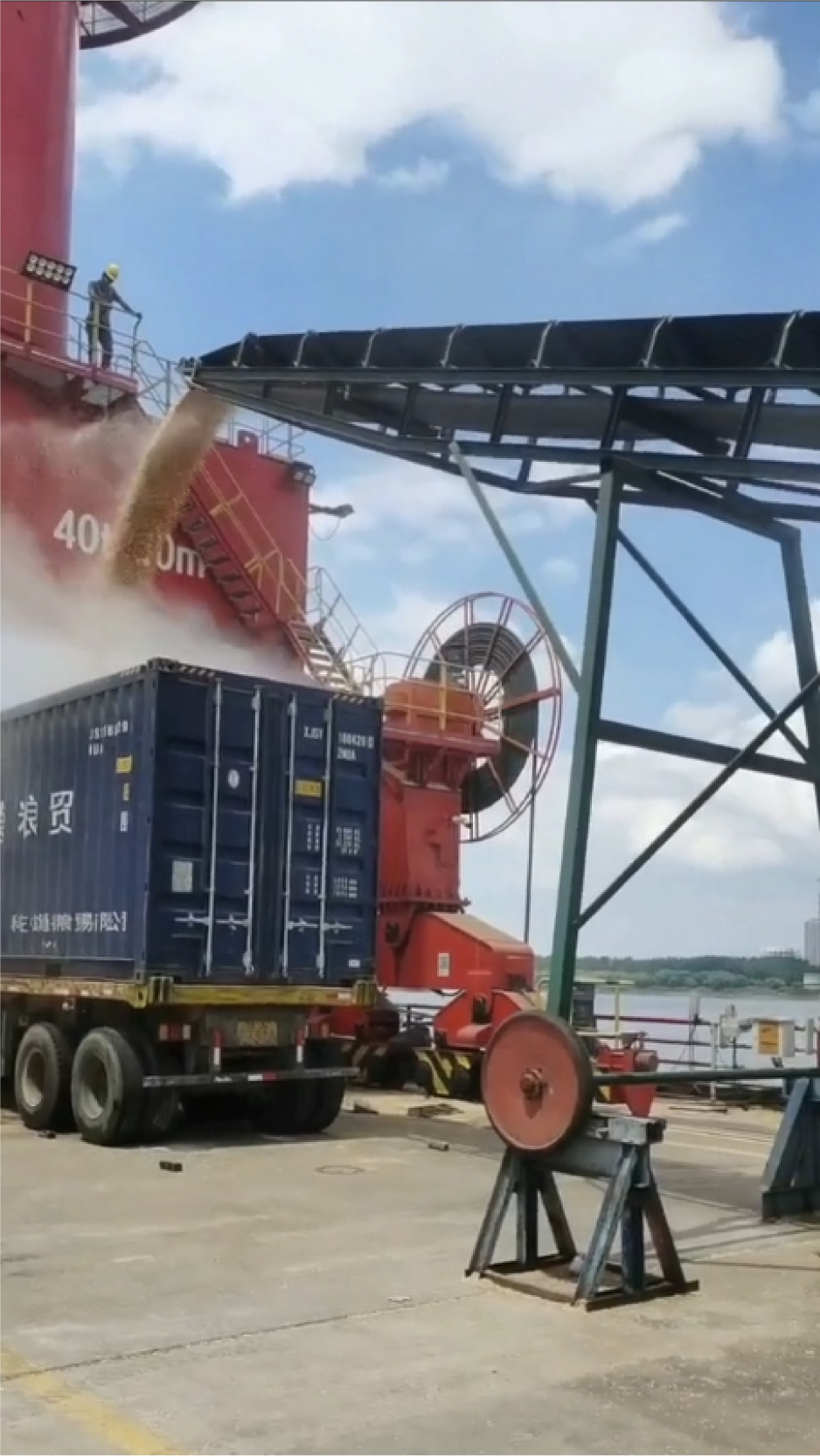 自备箱、散改集运输散粮