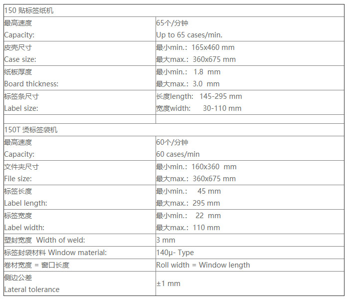 150 贴标签纸机