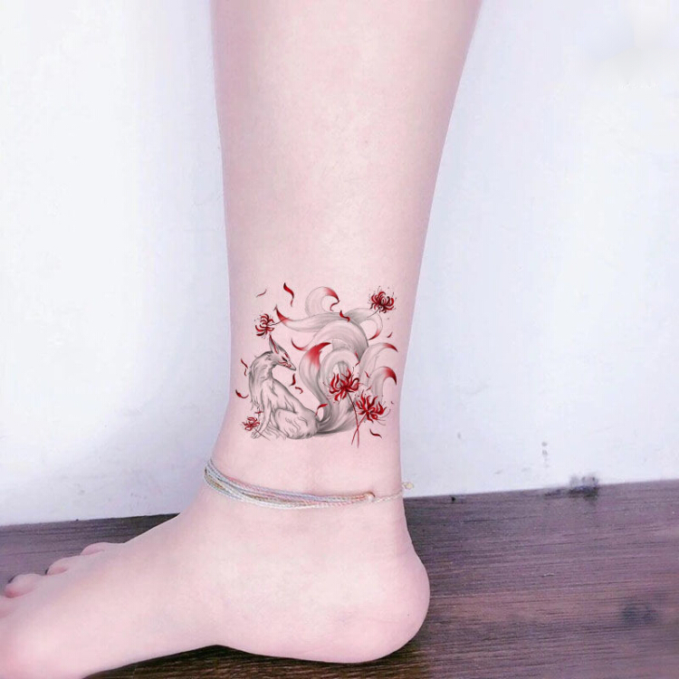 脚脖纹身图案女生图片