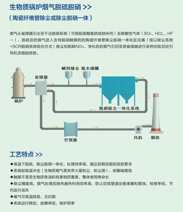 生物质锅炉烟气脱硫脱硝
