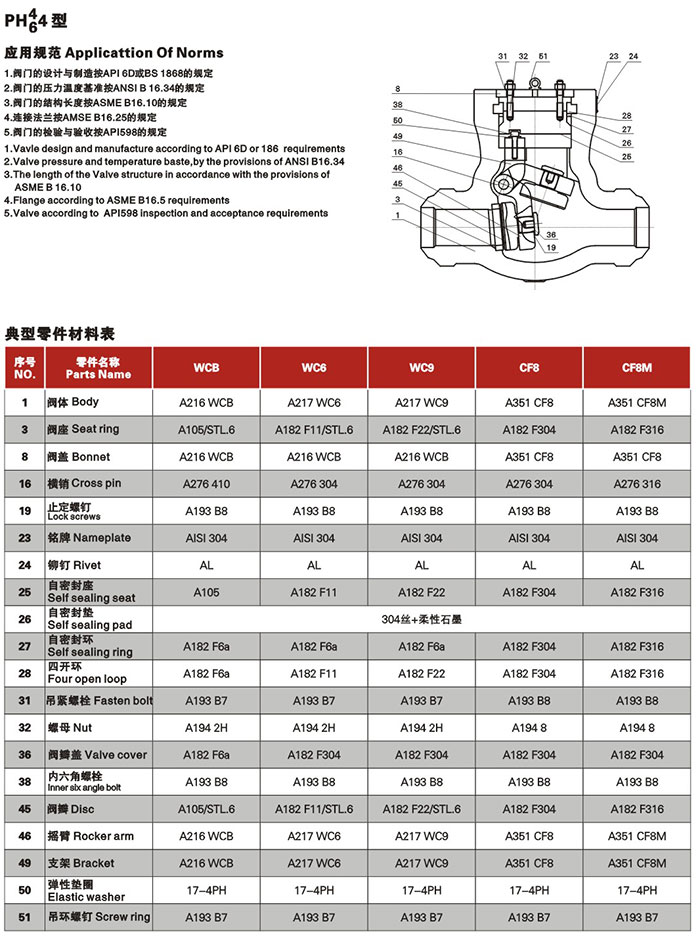 PH44(46)型焊接止回阀