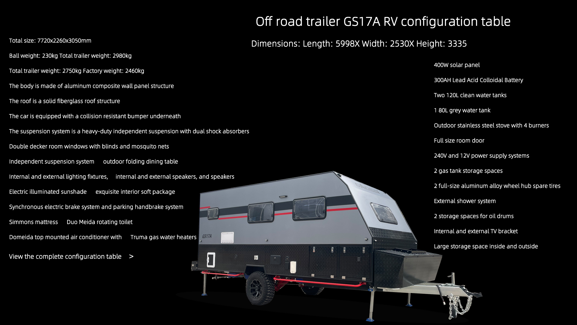 Off road trailer GS17A