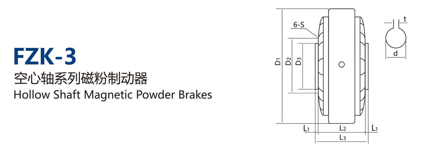 Hollow shaft series magnetic pow