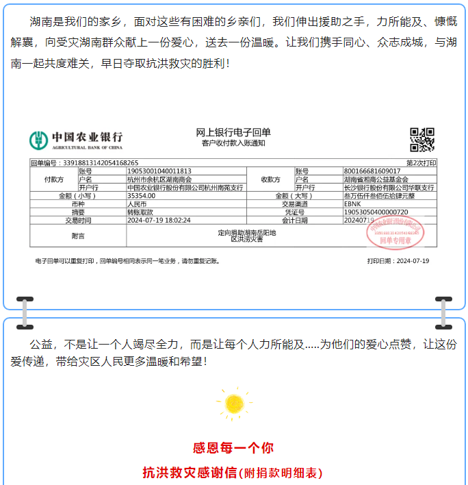 【抗洪救灾，情系湖湘】爱心路上，你我同行