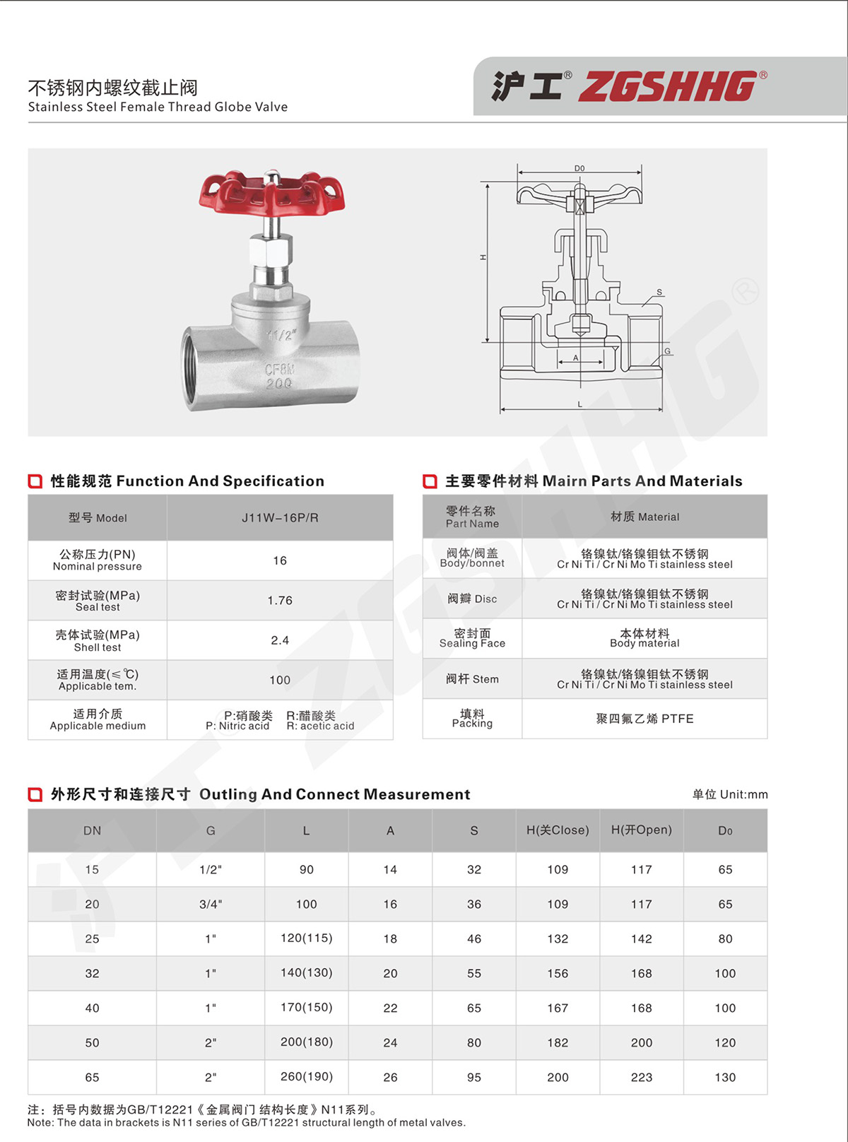 国标内螺纹截止阀