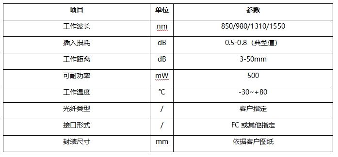 插拔式光纤准直适配器