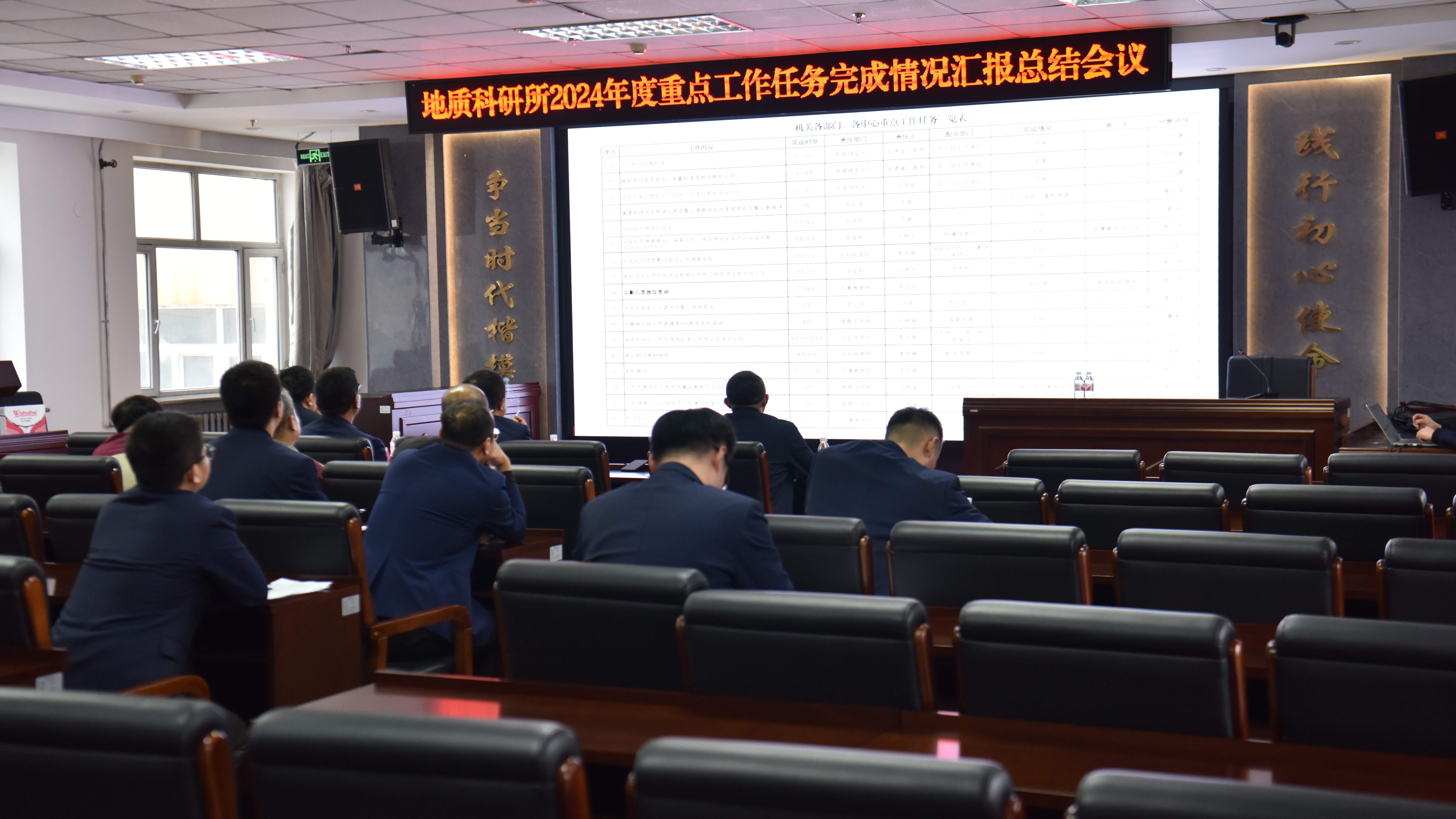 地质科研所召开2024年度重 点工作任务 完成情况汇报总结会