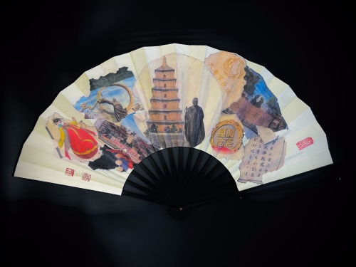 Double sided folding fan of Jinhui pile