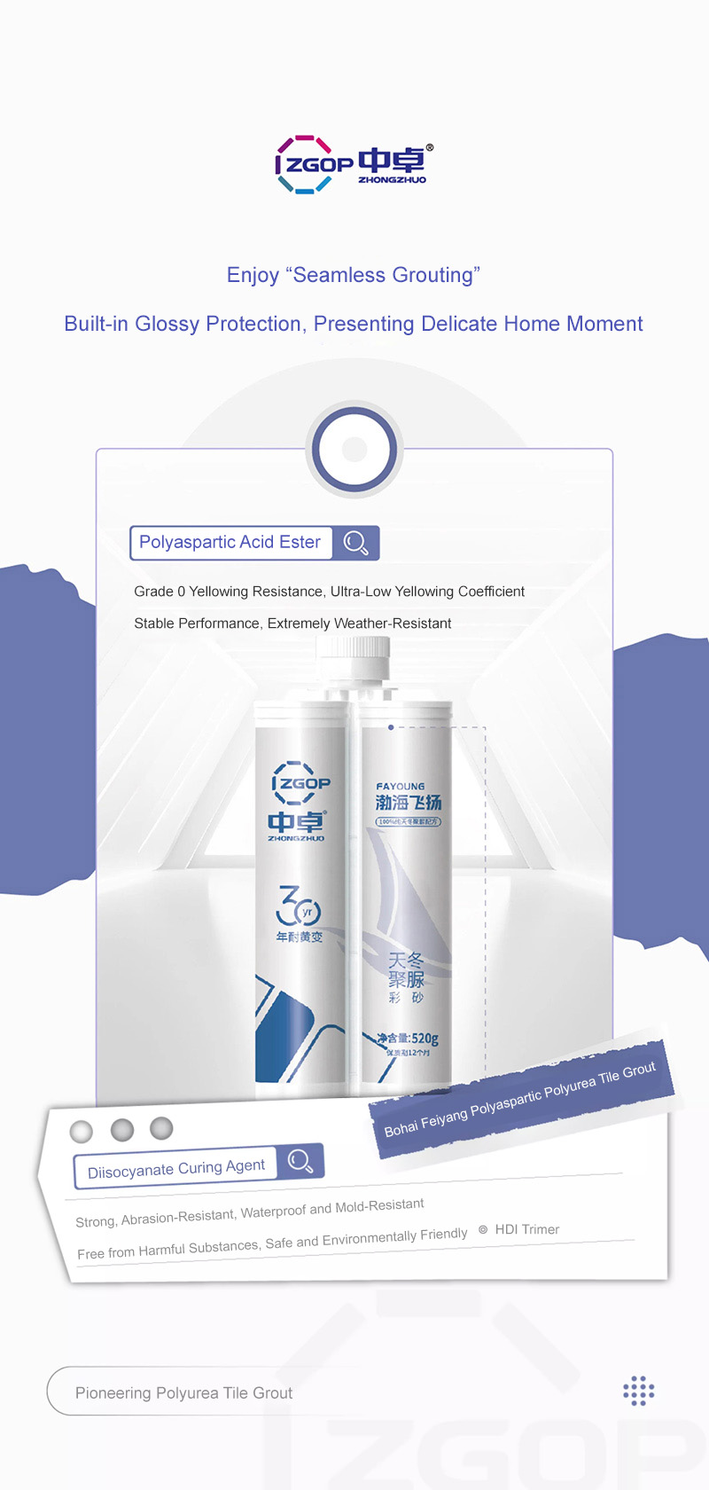 Bohai Fayoung Polyaspartic Tile Grout