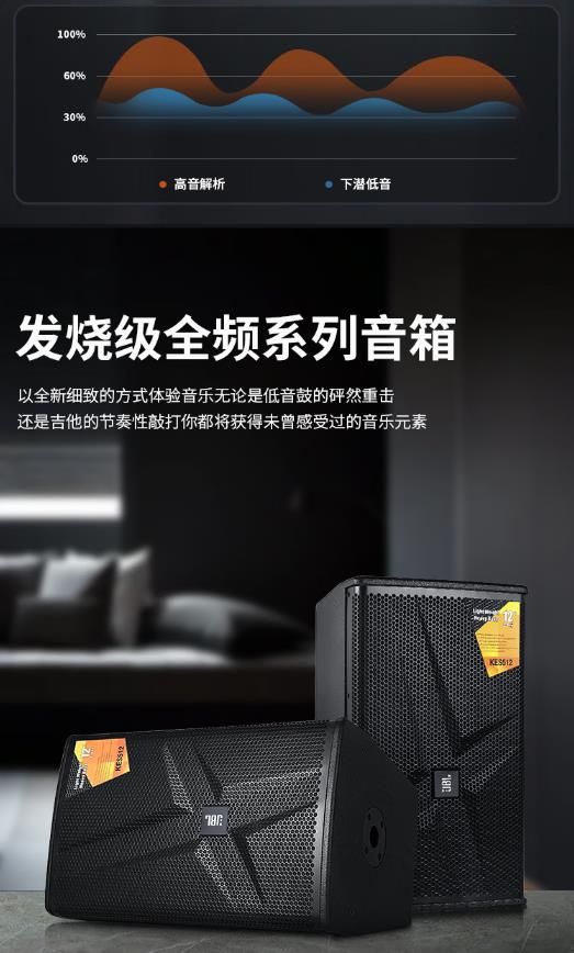 JBL音响 KES508 510 512 515 KTV包房音响 家庭影院客厅 卡拉OK音箱 娱乐酒吧会议舞台演出音箱 KES512音箱