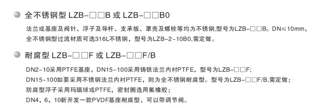 玻璃转子流量计