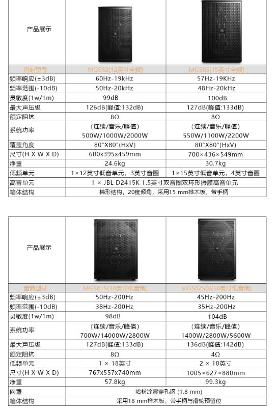 JBL MGS82 MGS85音响KTV音响套装卡拉OK音响音箱