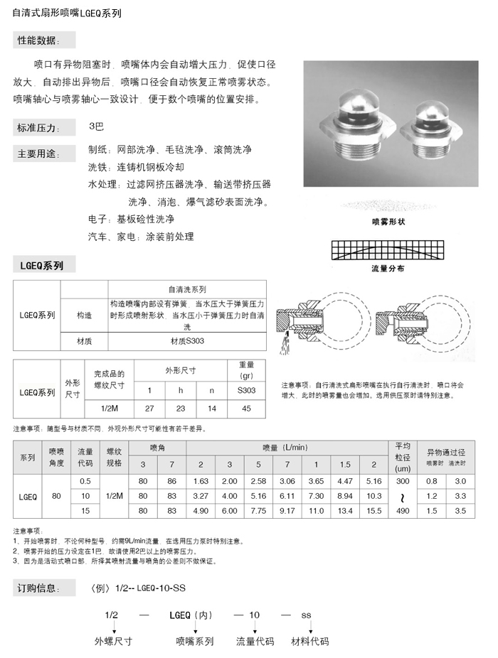 自清洗扇形喷嘴