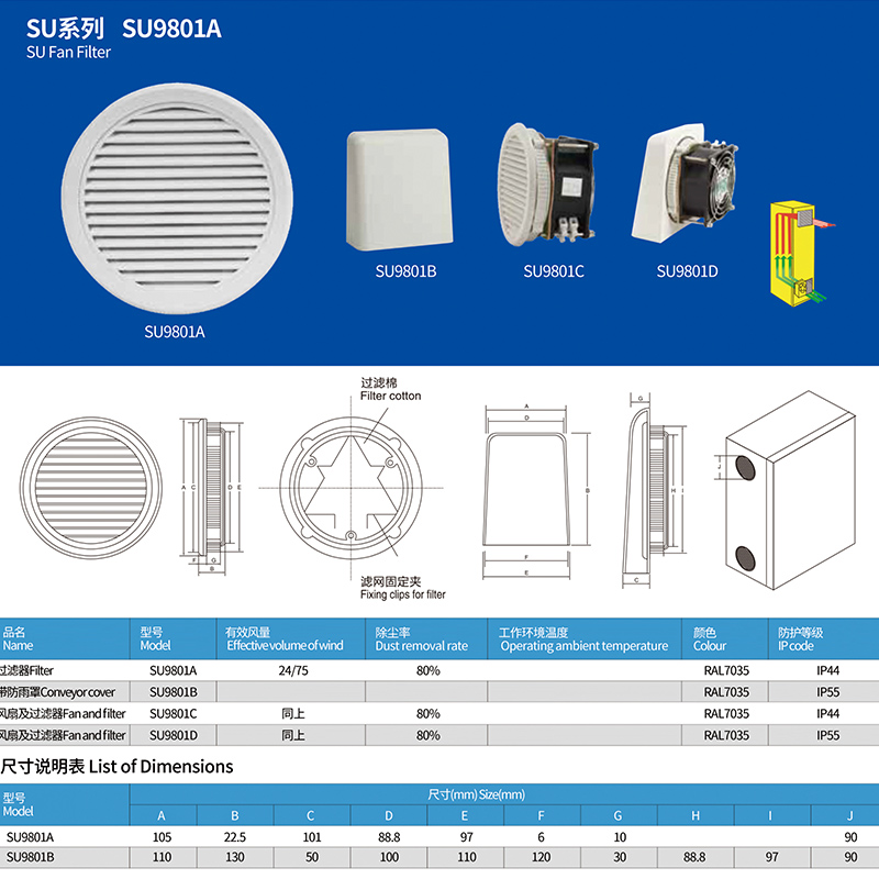 SU9801A风扇用过滤器