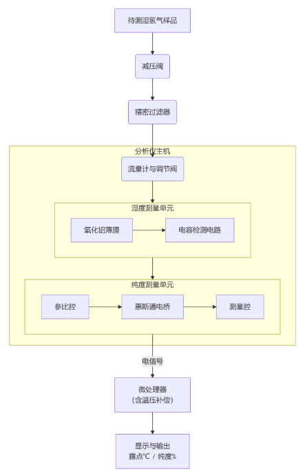 氢气湿度纯度分析仪原理图