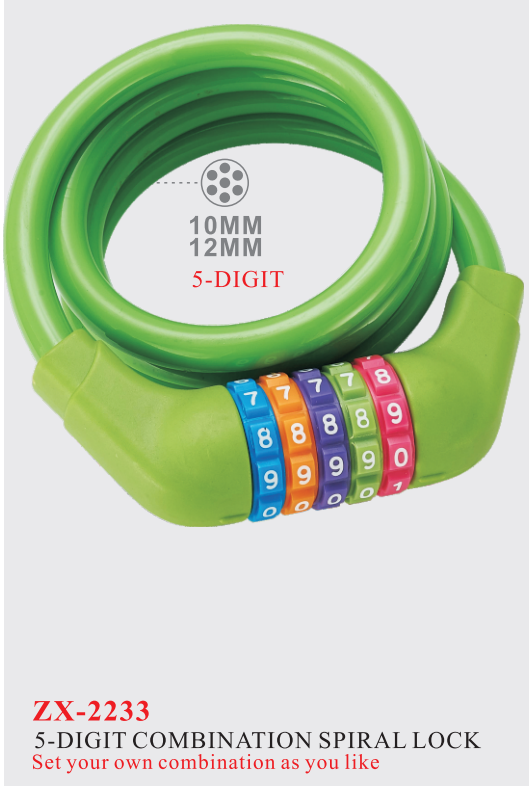 ZX2233-5DIGIT COMBINATION SPIRAL LOCK