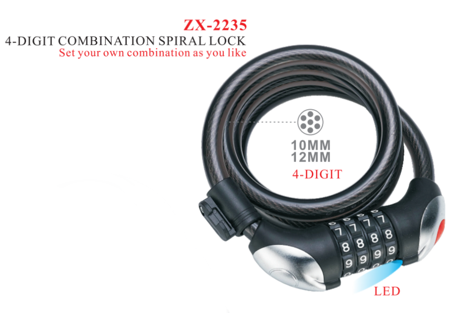 ZX2235-4DIGIT COMBINATION SPIRAL LOCK