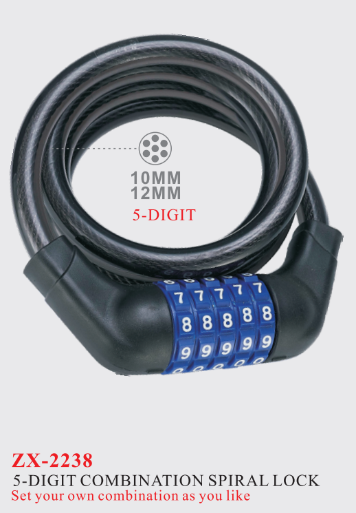 ZX2238-5DIGIT COMBINATION SPIRAL LOCK