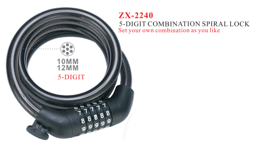 ZX2240-5DIGIT COMBINATION SPIRAL LOCK