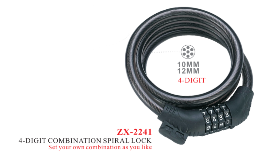 ZX2241-4DIGIT COMBINATION SPIRAL LOCK