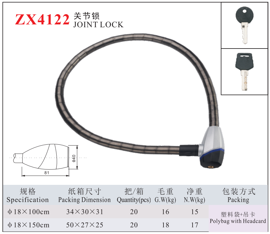 ZX4122 JOINT LOCK