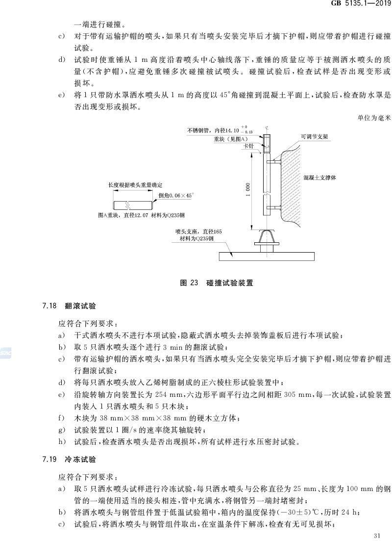自动喷水灭火系统  第1部分:洒水喷头 GB5135.1-2019(代替GB5135.1-2003、GB5135.12-2006)