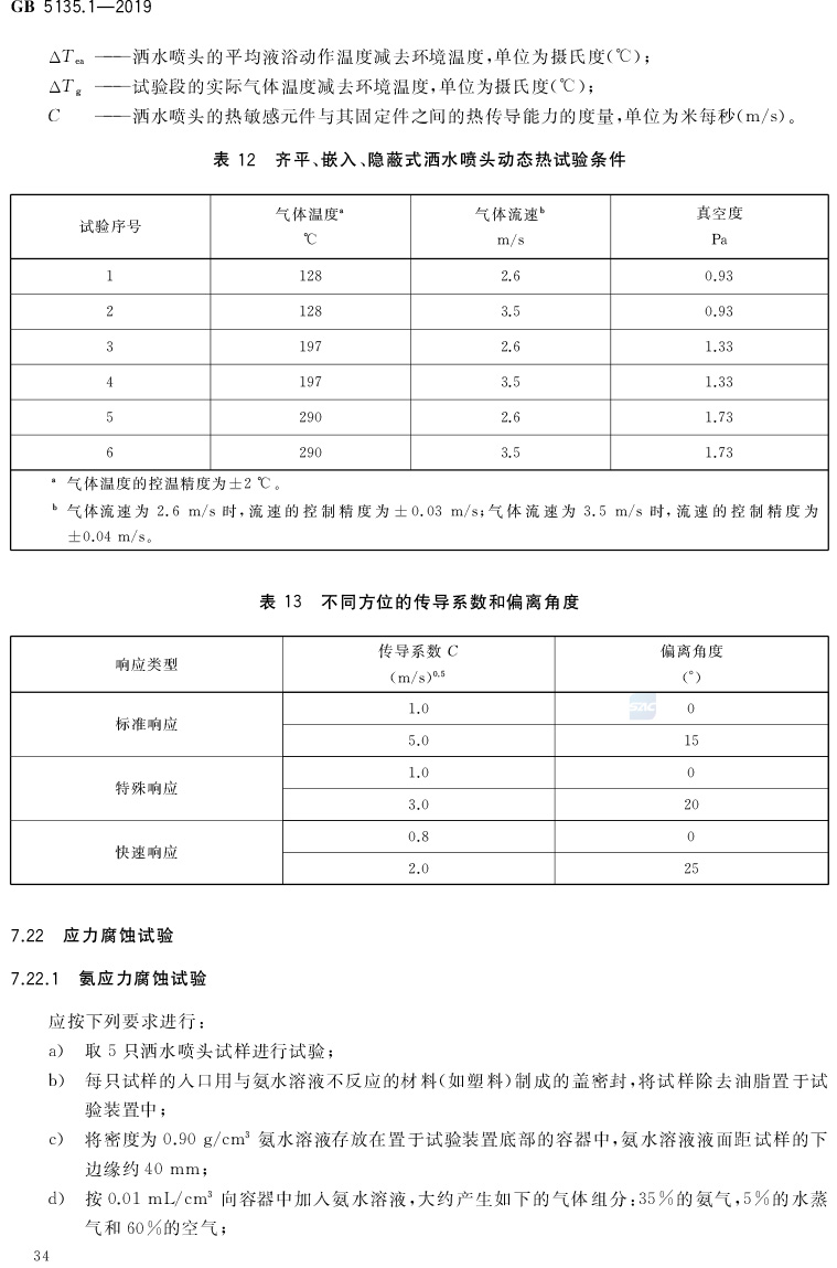 自动喷水灭火系统  第1部分:洒水喷头 GB5135.1-2019(代替GB5135.1-2003、GB5135.12-2006)