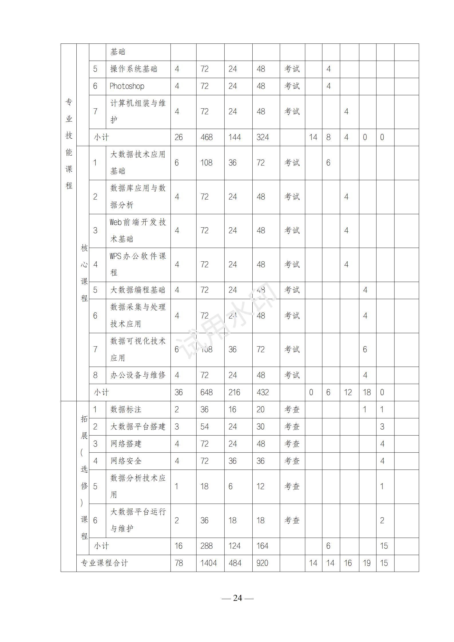 大数据技术应用专业人才培养方案