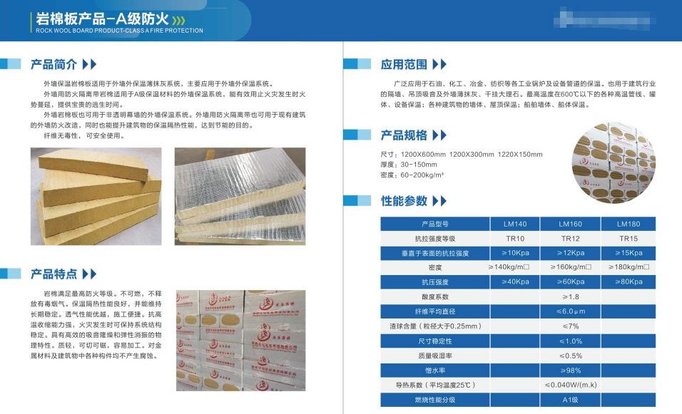 巖棉板產(chǎn)品-A級防火
