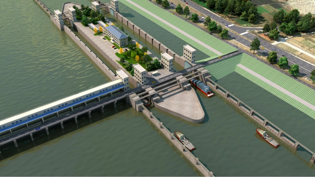 枢纽工程施工动画