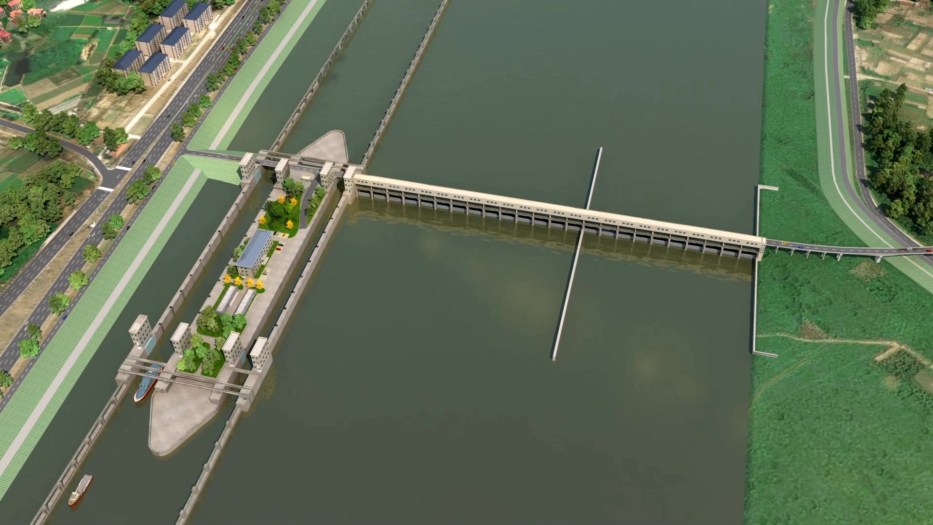 枢纽工程施工动画