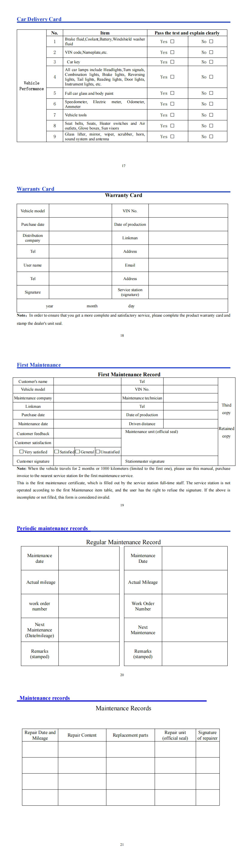 TEV Maintenance manual