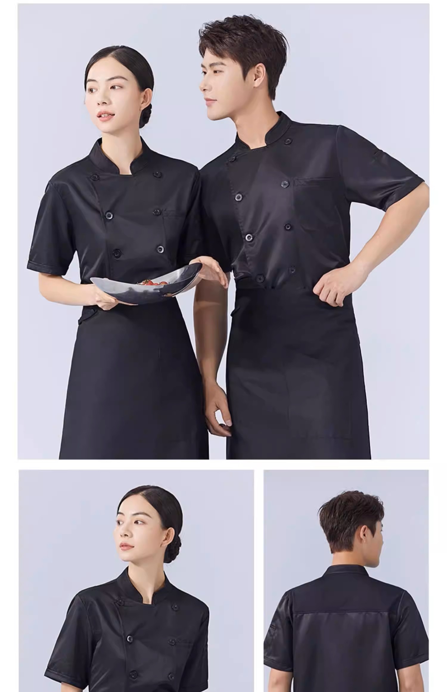 冰丝厨师服工作服