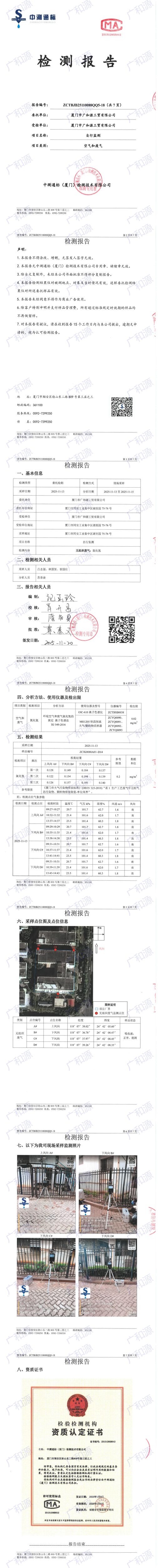 厂界废气检测报告
