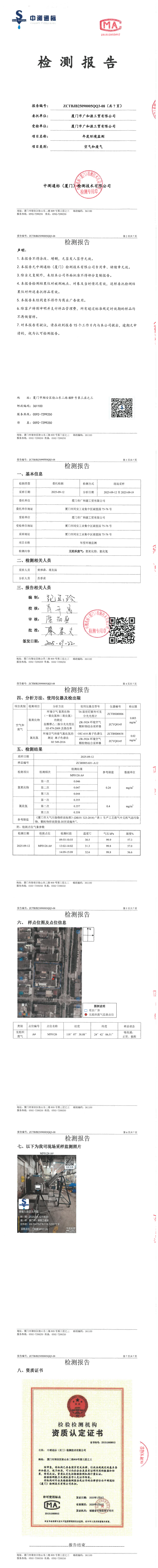 2025年 MF0126废气检测报告