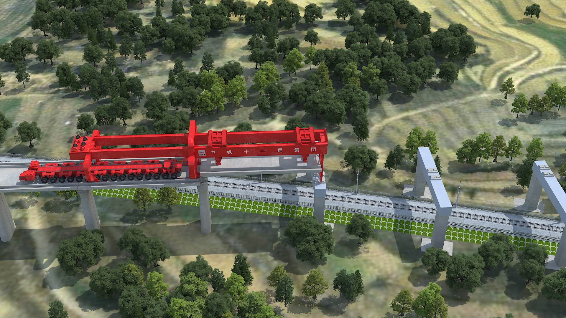 特大桥施工动画