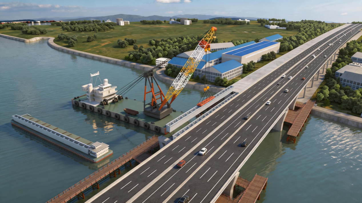 高速公路叠合梁施工工艺动画