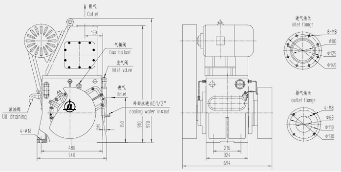 1781746310983004.png 星光 HGL 滑阀真空泵、HGL 滑阀泵、滑阀式真空泵、工业油式真空泵、真空镀膜前级泵、HG/2H 滑阀真空泵、星光真空设备、水冷