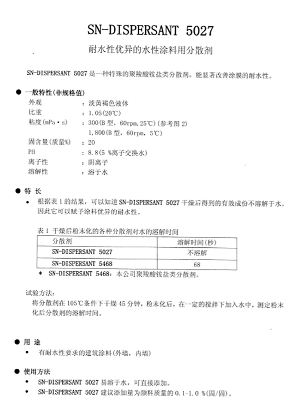 SN-5027铵盐分散剂