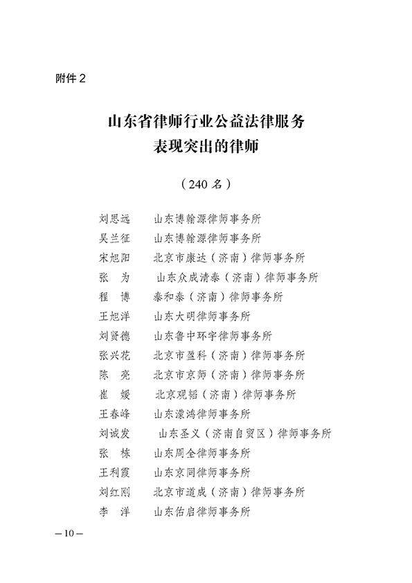 谢保江主任被评为山东省优 秀公益律师