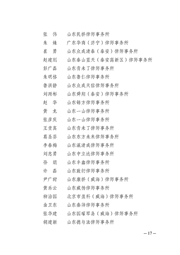 谢保江主任被评为山东省优 秀公益律师