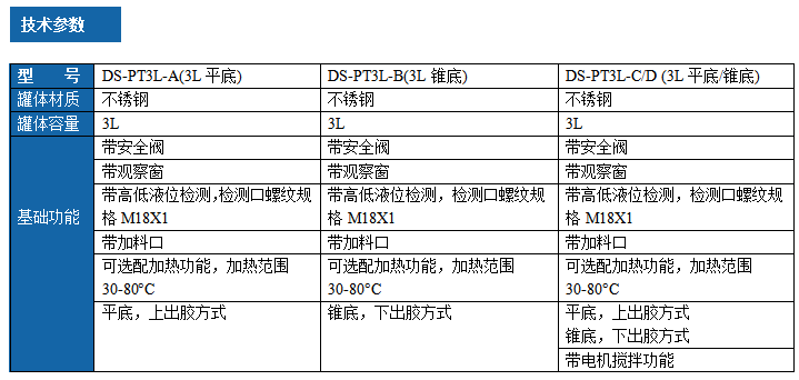 不锈钢压力罐 DS-PT3L